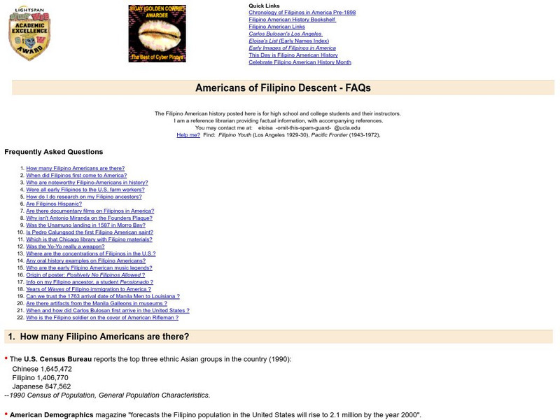 Ucla: Americans of Filipino Descent Fa Qs Website Ucla: Americans of Filipino Descent Fa Qs Website