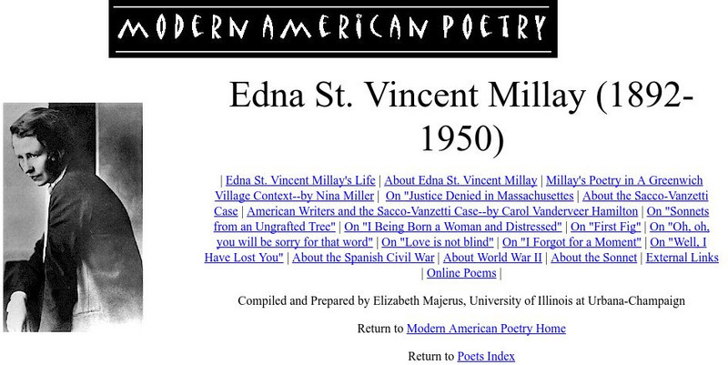 University of Illinois: Modern American Poetry: Edna St. Vincent Millay Activity University of Illinois: Modern American Poetry: Edna St. Vincent Millay Activity