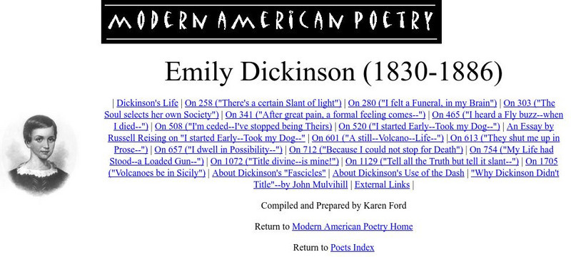 University of Illinois: Modern American Poetry: Emily Dickinson (1830 1886) eBook University of Illinois: Modern American Poetry: Emily Dickinson (1830 1886) eBook