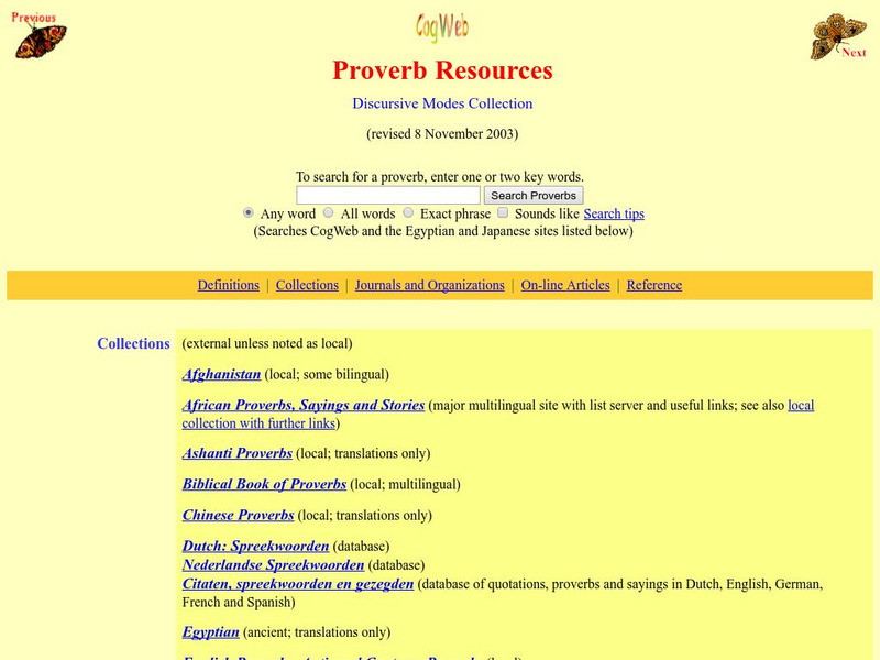 Ucla: Proverb Resources Website Ucla: Proverb Resources Website