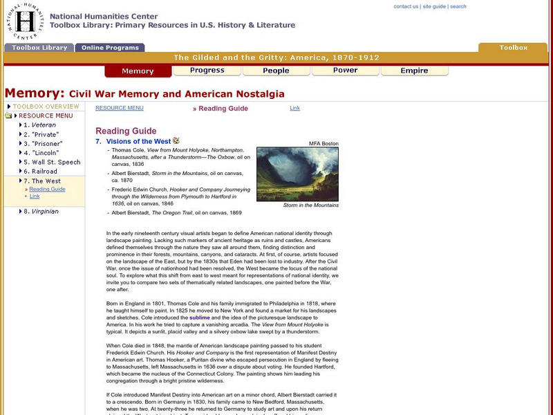 National Humanities Center: Toolbox Library: America, 1870 1912: Visions of the West Graphic National Humanities Center: Toolbox Library: America, 1870 1912: Visions of the West Graphic