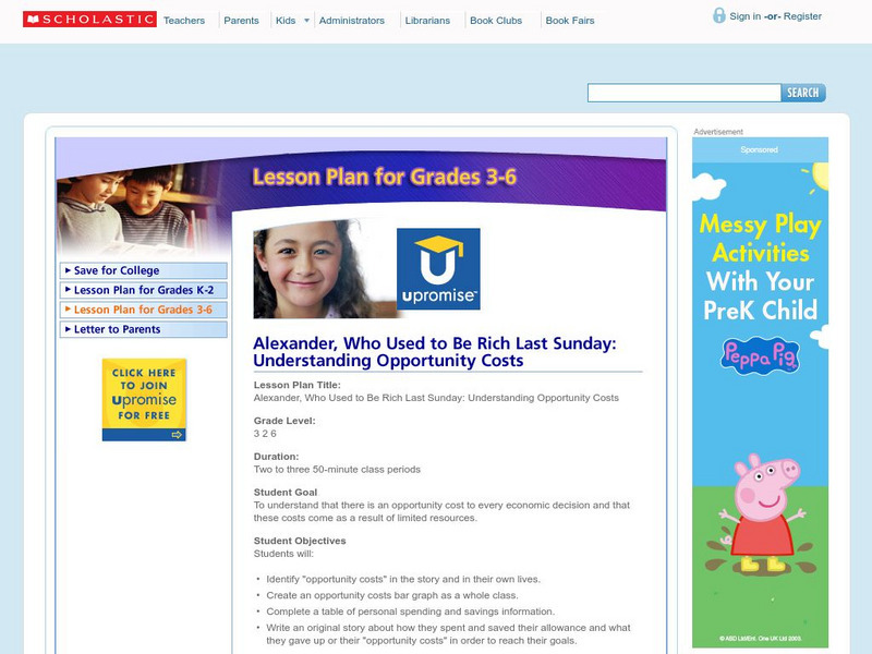 Scholastic Lesson Plan: Alexander, Who Used to Be Rich.. Lesson Plan Scholastic Lesson Plan: Alexander, Who Used to Be Rich.. Lesson Plan