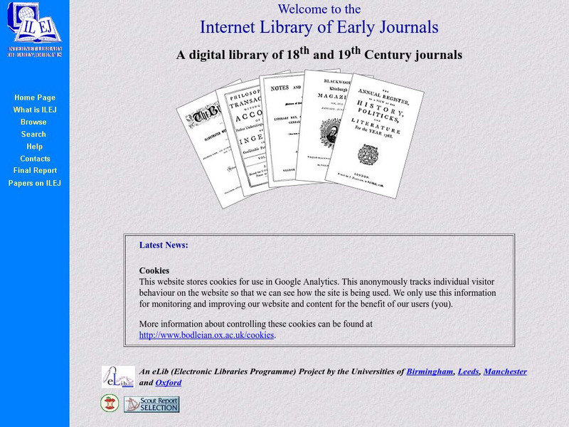 Bodleian Library: Internet Library of Early Journals Primary Bodleian Library: Internet Library of Early Journals Primary