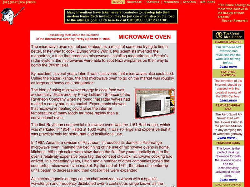 The Great Idea Finder: Invention of the Microwave Oven Handout The Great Idea Finder: Invention of the Microwave Oven Handout