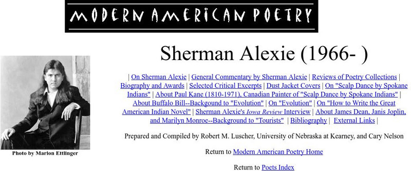 University of Illinois: Modern American Poetry: Sherman Alexie Primary University of Illinois: Modern American Poetry: Sherman Alexie Primary