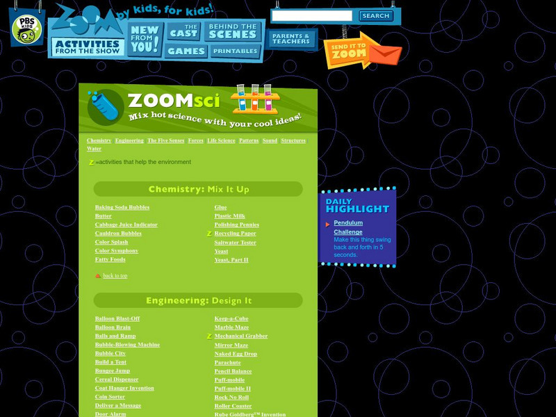 Pbs Kids Zoom: Chemistry Activities Handout Pbs Kids Zoom: Chemistry Activities Handout