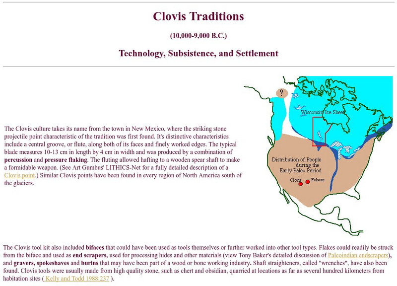 University of Manitoba: Paleo Period: Clovis Traditions (10,000 9,000 b.c.) Handout University of Manitoba: Paleo Period: Clovis Traditions (10,000 9,000 b.c.) Handout