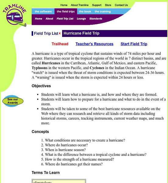 Hurricane Virtual Field Trip Website Hurricane Virtual Field Trip Website