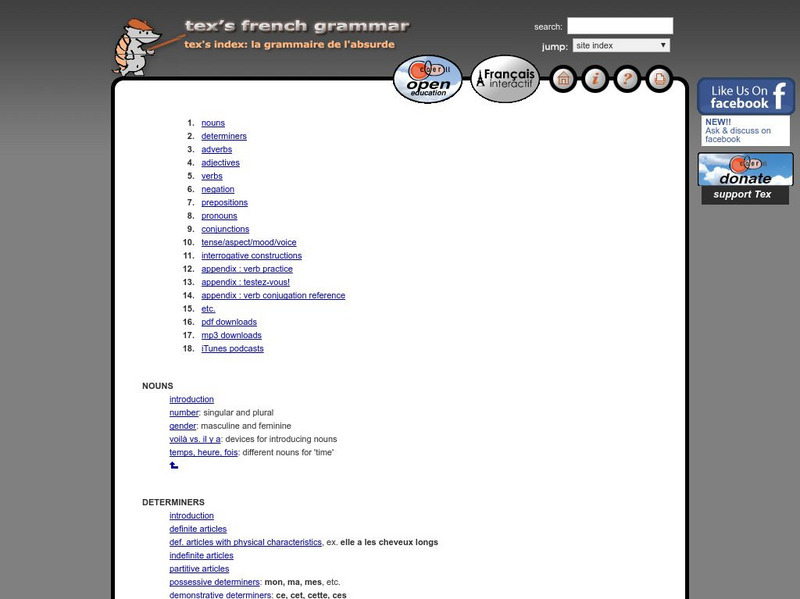 University of Texas: Tex's French Grammar Activity University of Texas: Tex's French Grammar Activity