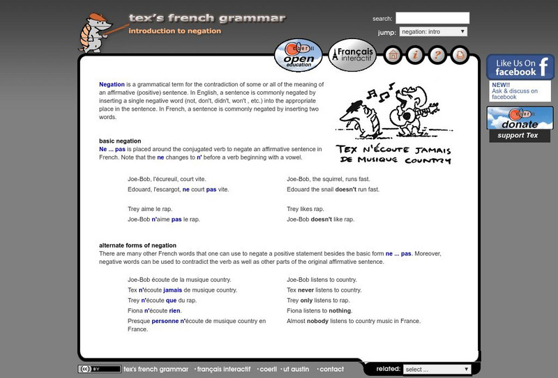 Ut Austin: Introduction to French Negation Activity Ut Austin: Introduction to French Negation Activity