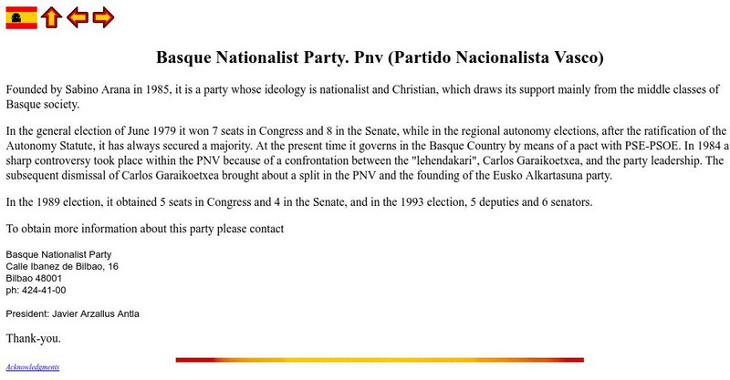 Si Spain: Basque Nationalist Party Website