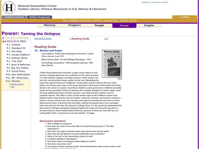 National Humanities Center: Toolbox Library: Women, the Gilded and the Gritty: America, 1870 1912 Primary National Humanities Center: Toolbox Library: Women, the Gilded and the Gritty: America, 1870 1912 Primary