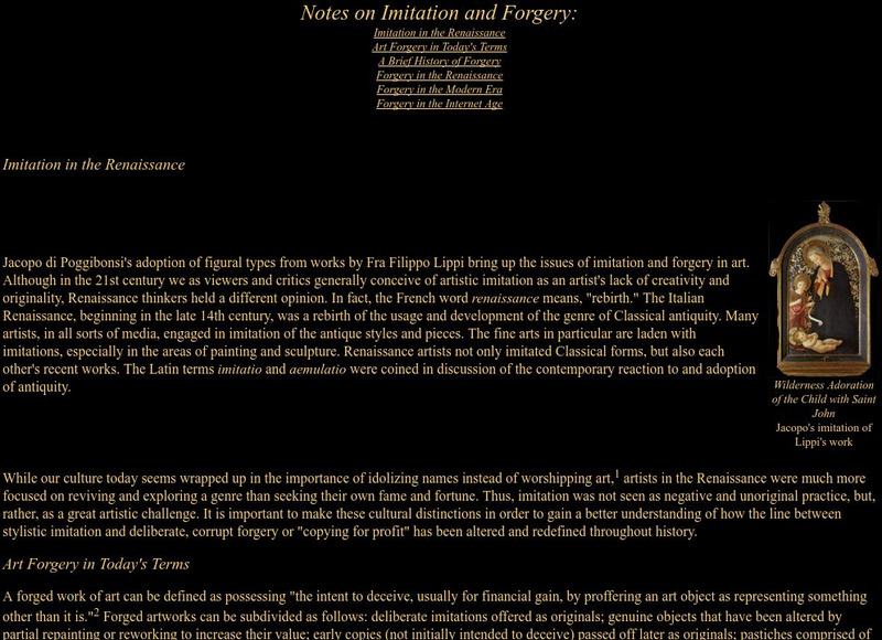 University of Michigan: Notes on Imitation and Forgery Primary University of Michigan: Notes on Imitation and Forgery Primary