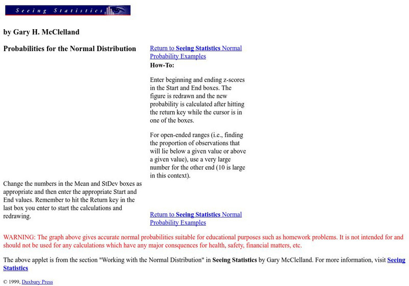 University of Colorado: Normal Probabilities Applet #1 App University of Colorado: Normal Probabilities Applet #1 App