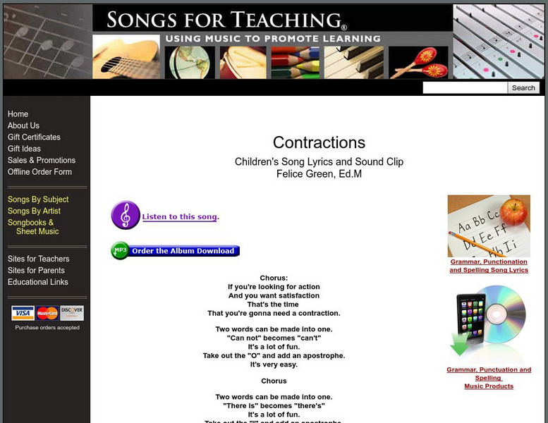 Contractions Song for Learning Audio Contractions Song for Learning Audio