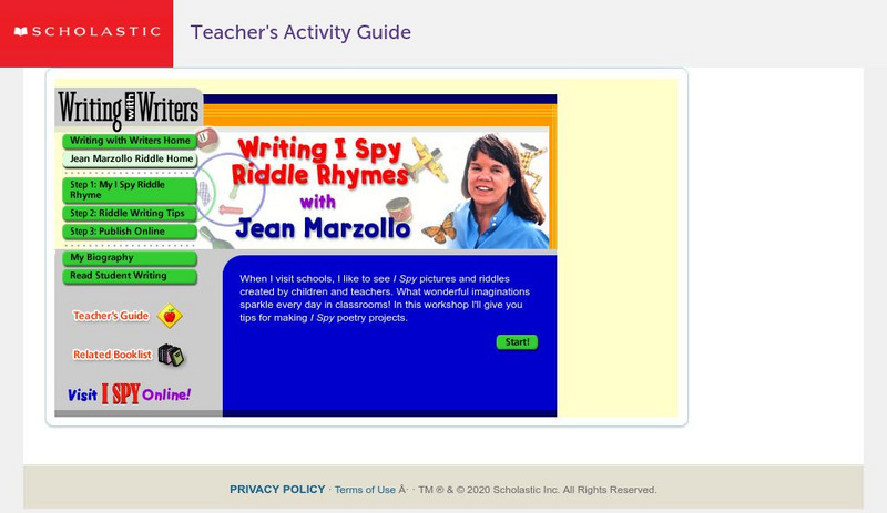 Scholastic: Writing I Spy Riddle Rhymes With Jean Marzollo Website Scholastic: Writing I Spy Riddle Rhymes With Jean Marzollo Website