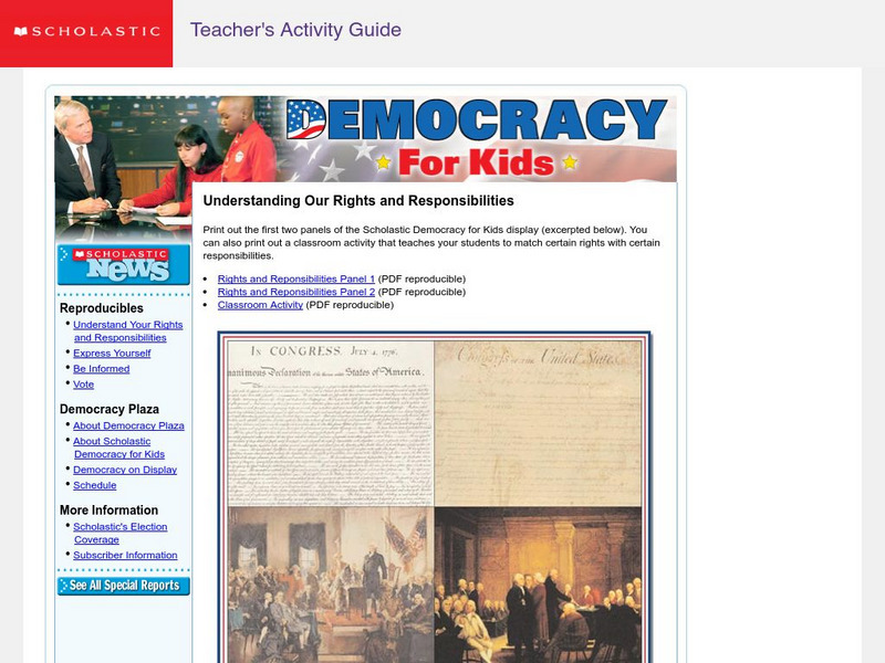 Scholastic: Understanding Our Rights & Responsibilities Activity Scholastic: Understanding Our Rights & Responsibilities Activity