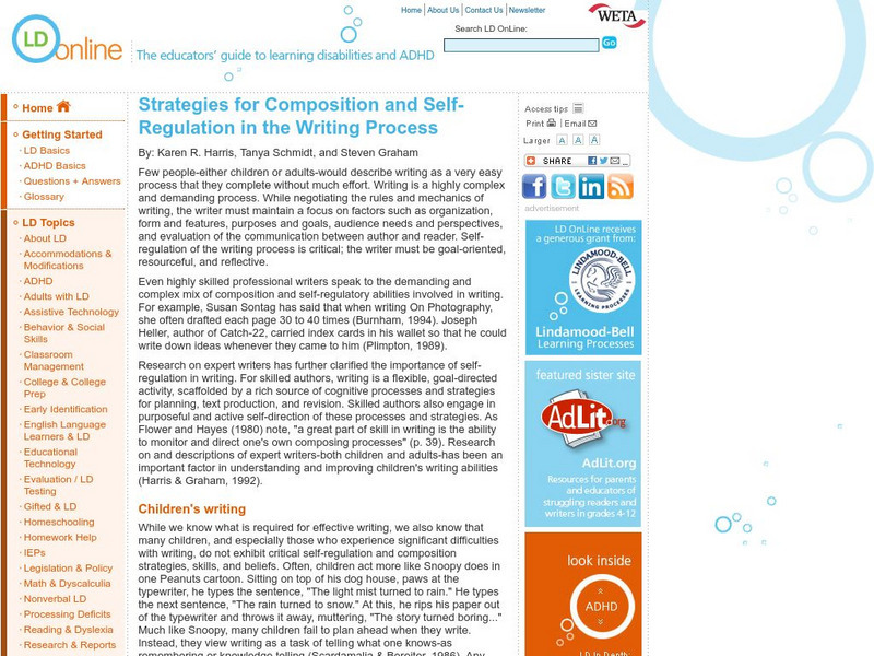 Ld Online: Strategies for Composition in the Writing Process Website Ld Online: Strategies for Composition in the Writing Process Website