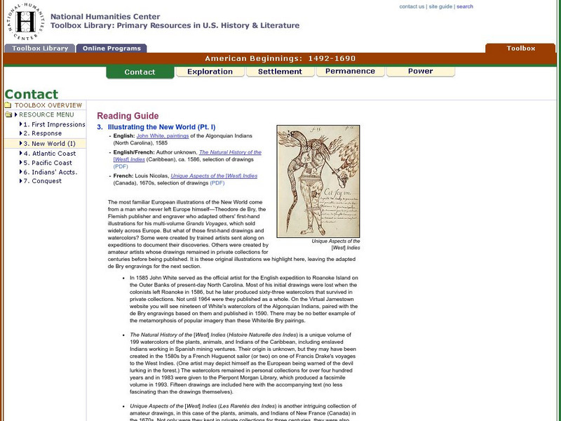National Humanities Center: Toolbox Library: New World: Part I: American Beginnings: 1492 1690 Graphic National Humanities Center: Toolbox Library: New World: Part I: American Beginnings: 1492 1690 Graphic