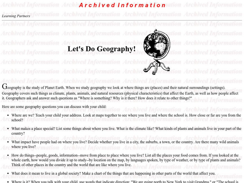 U.s. Dept. Of Education: Let's Do Geography! Website U.s. Dept. Of Education: Let's Do Geography! Website
