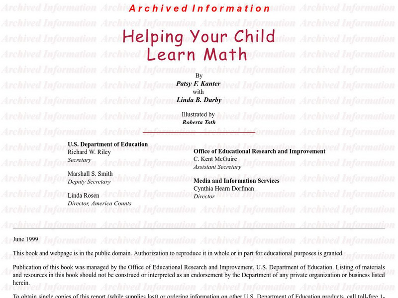 U.s. Department of Education: Helping Your Child Learn Math Website U.s. Department of Education: Helping Your Child Learn Math Website