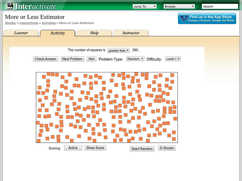 Shodor Interactivate: More or Less Estimator Interactive Shodor Interactivate: More or Less Estimator Interactive