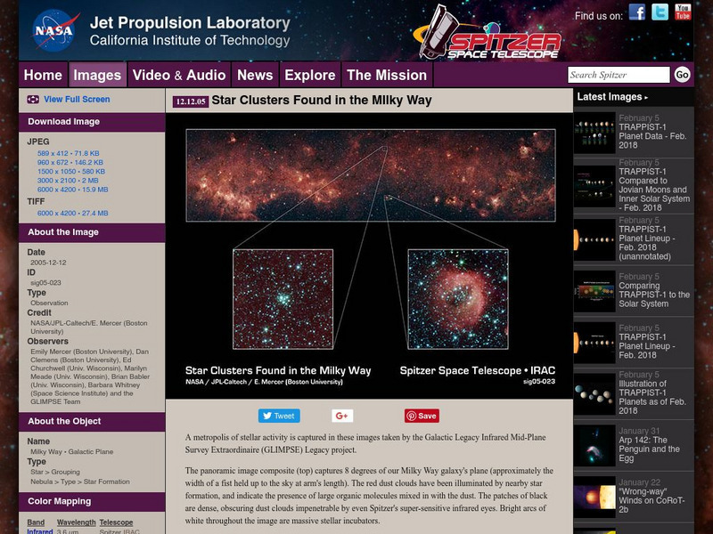 Spitzer Science Center: Star Clusters in the Milky Way Website Spitzer Science Center: Star Clusters in the Milky Way Website