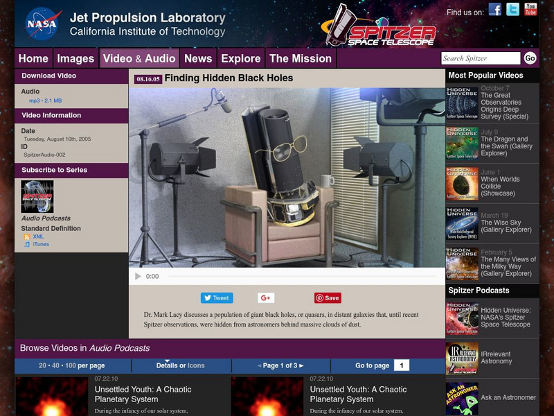 Spitzer Science Center: Hidden Black Holes Instructional Video Spitzer Science Center: Hidden Black Holes Instructional Video