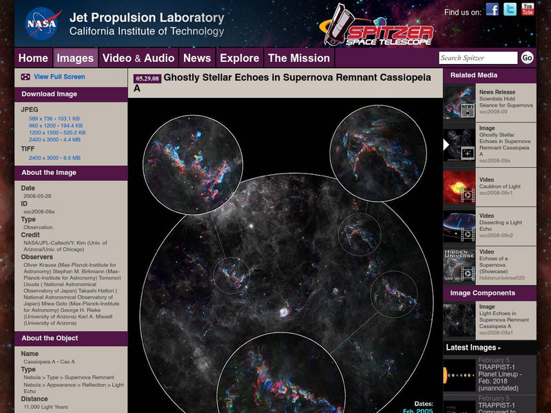 Spitzer Science Center: Image of an Infrared Echo Website Spitzer Science Center: Image of an Infrared Echo Website