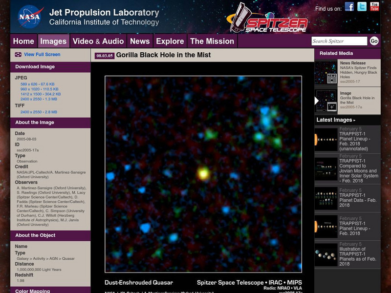 Spitzer Science Center: Gorilla Black Hole in the Mist Graphic Spitzer Science Center: Gorilla Black Hole in the Mist Graphic