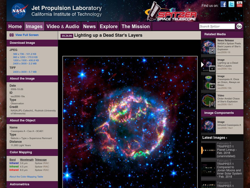 Spitzer Science Center: Dead Star's Layers Website Spitzer Science Center: Dead Star's Layers Website