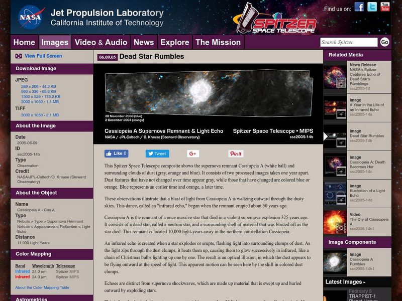 Spitzer Science Center: Dead Star Rumbles Website Spitzer Science Center: Dead Star Rumbles Website