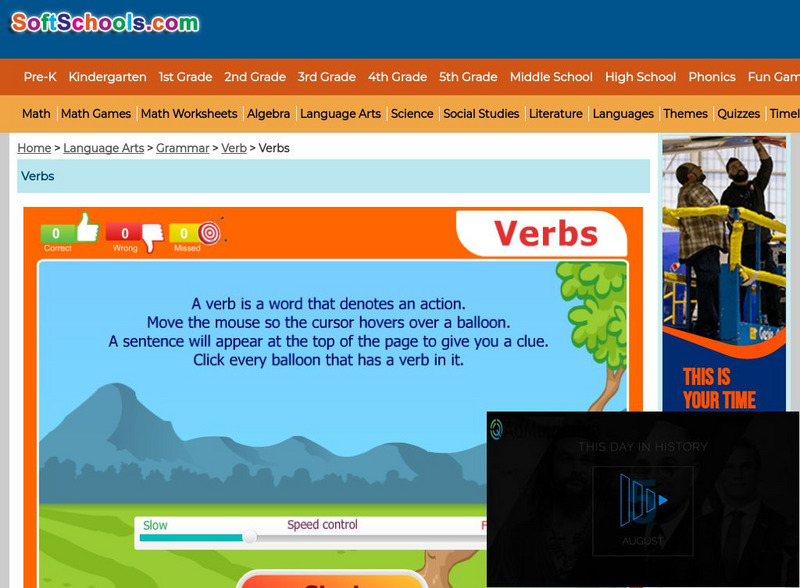 Soft Schools: Balloon Verb Game Interactive Soft Schools: Balloon Verb Game Interactive
