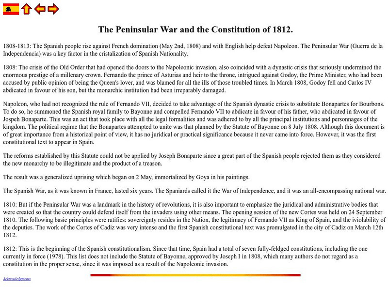 Si Spain: The Peninsular War Constitution of 1812 Website Si Spain: The Peninsular War Constitution of 1812 Website