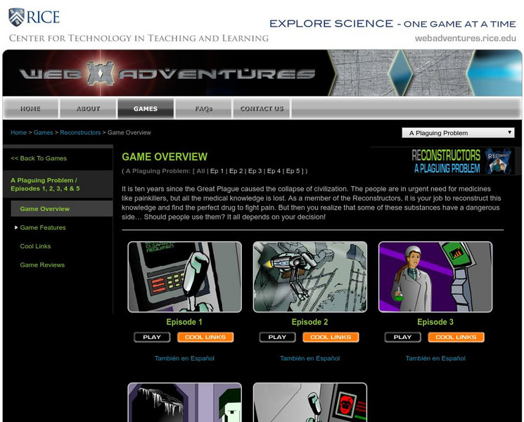 Rice University: Web Adventures: Reconstructors: A Plaguing Problem Interactive