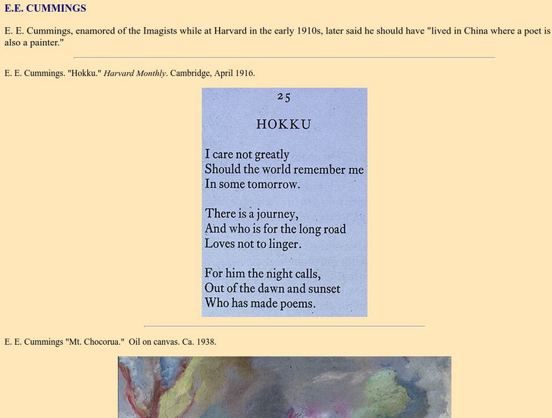 E.e. Cummings and Gertrude Stein Unit Plan E.e. Cummings and Gertrude Stein Unit Plan