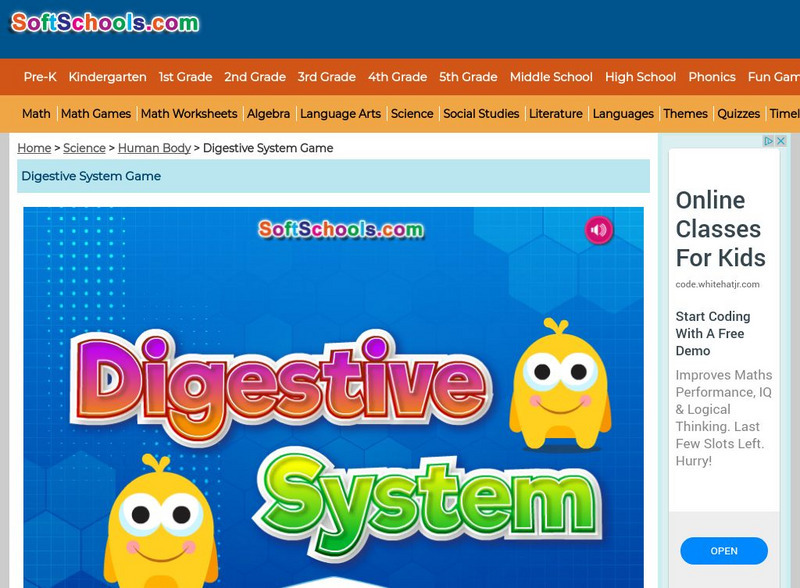 Soft Schools: Digestive System Game Interactive Soft Schools: Digestive System Game Interactive