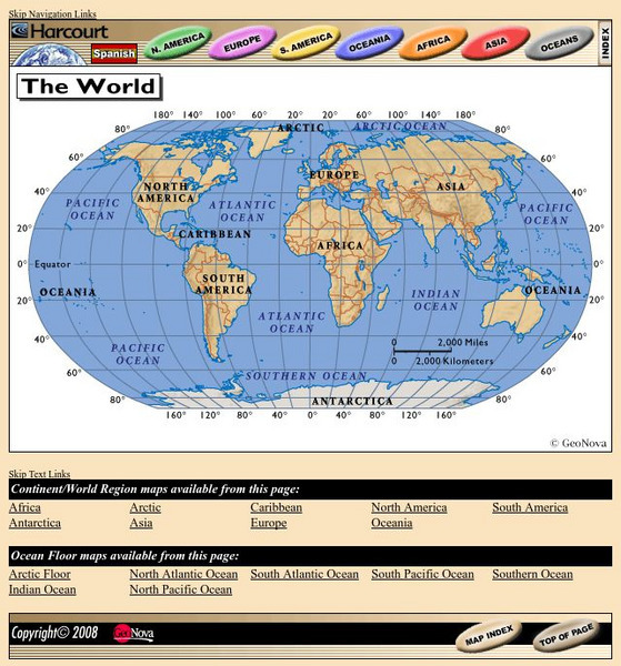 Harcourt: School Publishers: World Atlas: The World Graphic Harcourt: School Publishers: World Atlas: The World Graphic
