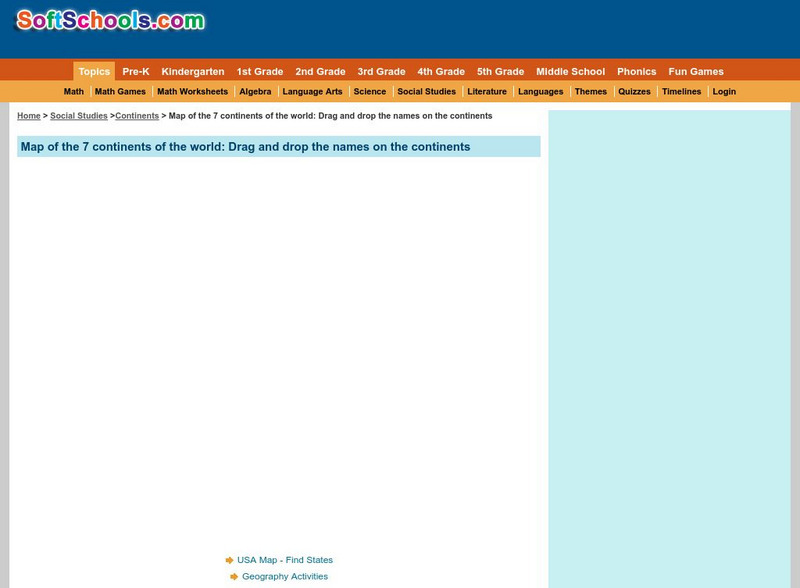 Soft Schools: Map of the 7 Continents of the World Game Interactive Soft Schools: Map of the 7 Continents of the World Game Interactive
