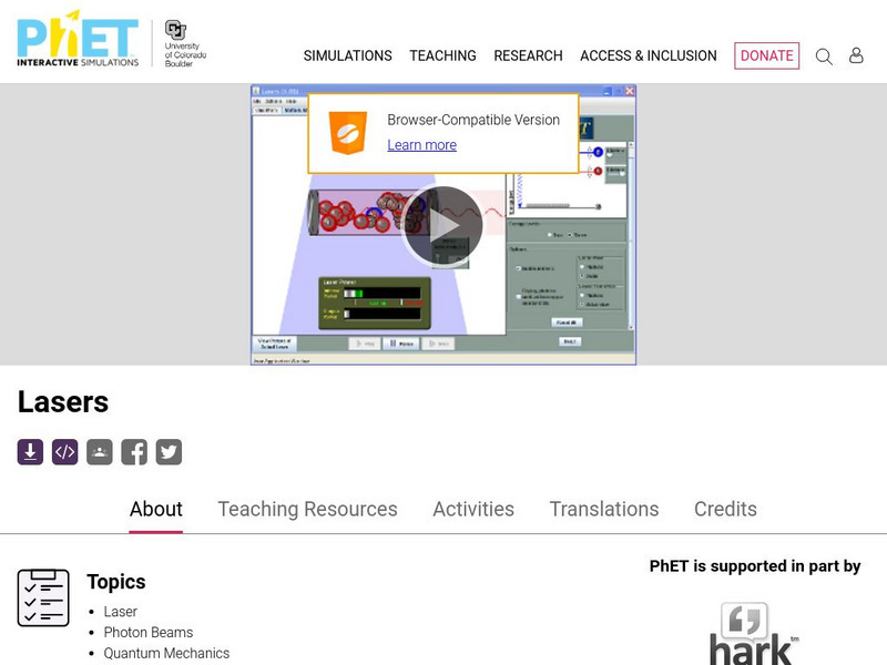 University of Colorado: Ph Et Interactive Simulations: Lasers Interactive University of Colorado: Ph Et Interactive Simulations: Lasers Interactive