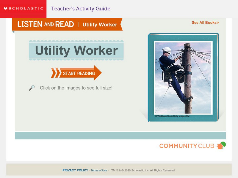 Scholastic: Listen and Read: Utility Worker eBook