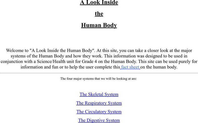 A Look Inside: Human Body Handout A Look Inside: Human Body Handout