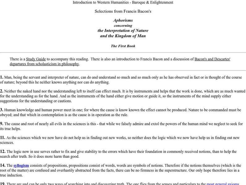 Ksu: Selections From Francis Bacon's "Novum Organum" eBook Ksu: Selections From Francis Bacon's "Novum Organum" eBook