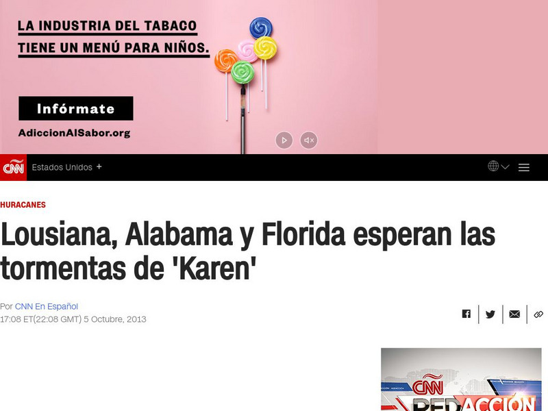 Cnn en Espanol: Week of 10 7 13: Lousiana, Alabama Y Florida Esperan Tormentas Article Cnn en Espanol: Week of 10 7 13: Lousiana, Alabama Y Florida Esperan Tormentas Article