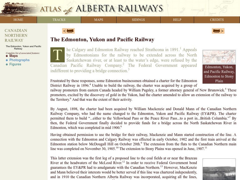 University of Alberta: The Edmonton, Yukon and Pacific Railway Website University of Alberta: The Edmonton, Yukon and Pacific Railway Website