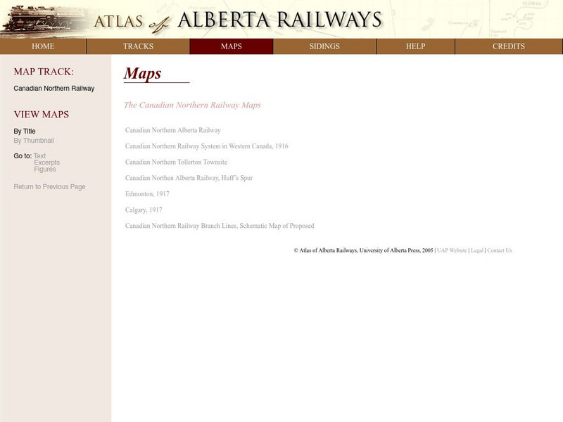 University of Alberta: The Canadian Northern Railway Maps Website University of Alberta: The Canadian Northern Railway Maps Website