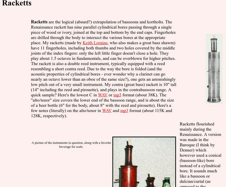 Contrabass Mania: Racketts Article