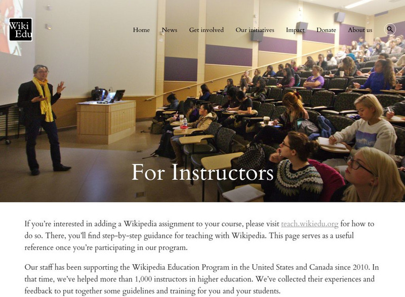 Wiki Education: For Instructors Professional Doc Wiki Education: For Instructors Professional Doc