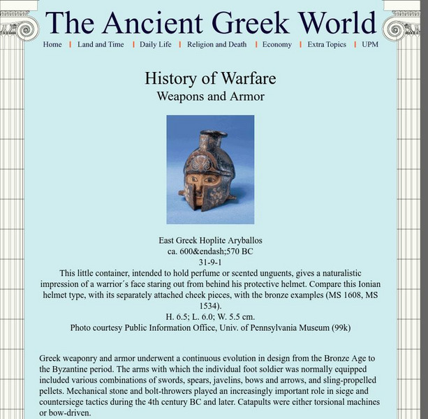 Penn Museum: Ancient Greek World: Weapons and Armor Handout