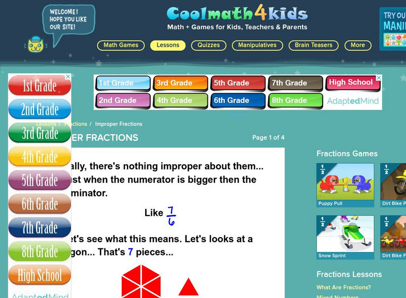 Coolmath: Coolmath4kids: Improper Fractions Handout Coolmath: Coolmath4kids: Improper Fractions Handout